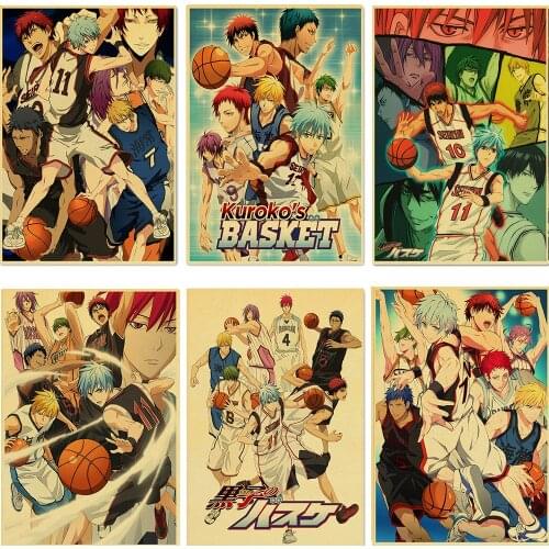 Anime Poster Kurokos BasketballRetro Kraft Paper Poster For Living Room Bar Decor WALL Stickers