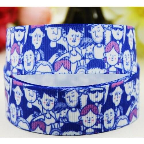 22mm 25mm 38mm 75mm Head portrait cartoon printed Grosgrain Ribbon party decoration 10 Yards X-03665