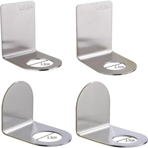 4pcs Strong Paste Nail-Free Wall Shower Gel Rack Wall Sticker Hand Sanitizer Rack Hanging Mounted Hooks Shelves