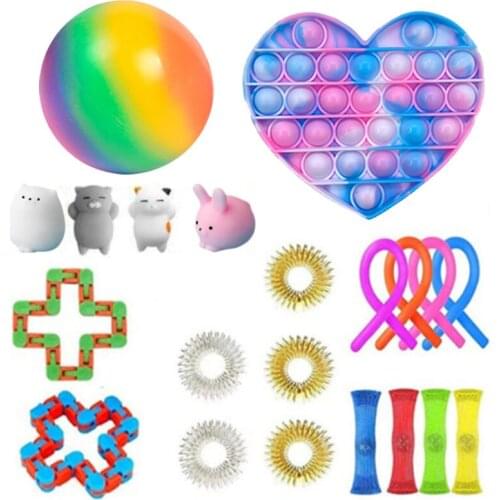 Sensory Fidget Toys Set for Kids and Adults Stress Relief and Anti-Anxiety Tools basket stuffers Stress Ball Stretchy String
