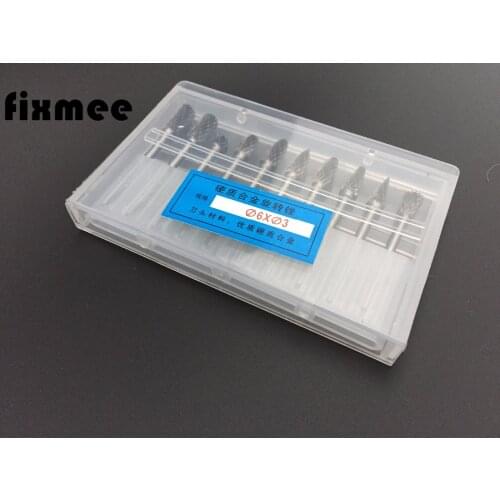 Fixmee 1Set(10Pcs) Dental Materials Tungsten Steel Dental Burs Lab Burrs Tooth Drill Dentist Products