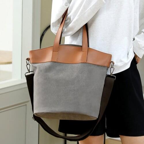 Vintage Women Messenger Bags Casual Large Capacity Ladies Bucket Handbag Female Crossbody Shoulder Bags for Girl