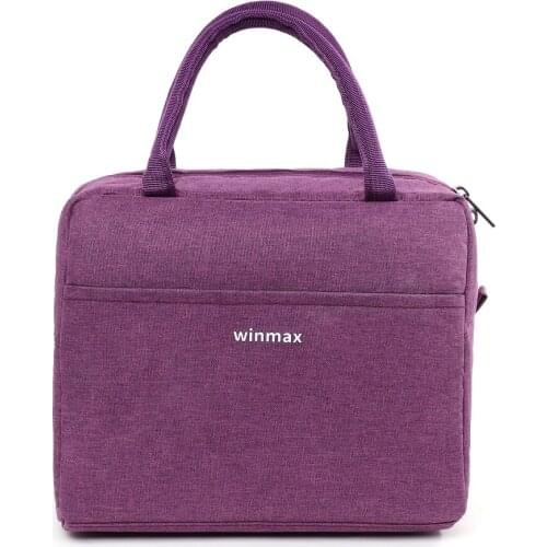 Winmax Brand Purple Totes Lunch Bags Female Portable Thermal Insulated Cooler Bags For Women Thicken Icepack Container Lunch Box