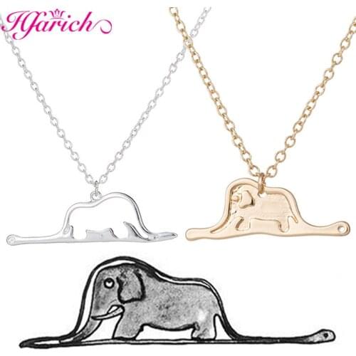 Yiustar Trendy Snake Necklace for Women Little Prince Elephant Dangle Alloy Necklaces Men Jewelry Party Gift Multiple Optional
