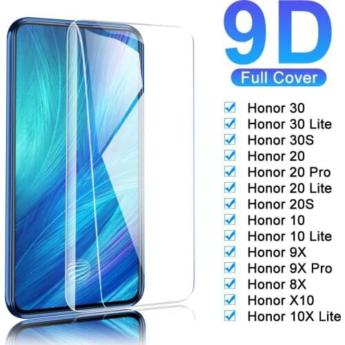 Full Cover Tempered Glass On For Huawei Honor 30S 20S 30 20 10 Lite Screen Protector For Honor X10 9X Pro 10X Lite 8X 9A Glass