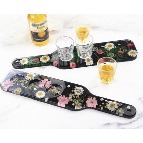 Wine Beer Rack Mirror Silicone Mold For Resin Epoxy Resin Mold DIY Crystal Wine Glass Tray