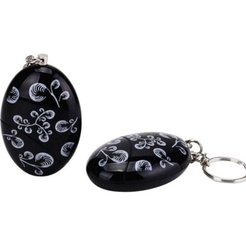 Women Individuali Alarm Keychain Flower Printing Self defense Alarms Security Siren Attack Protection Keychain Bag Keyring