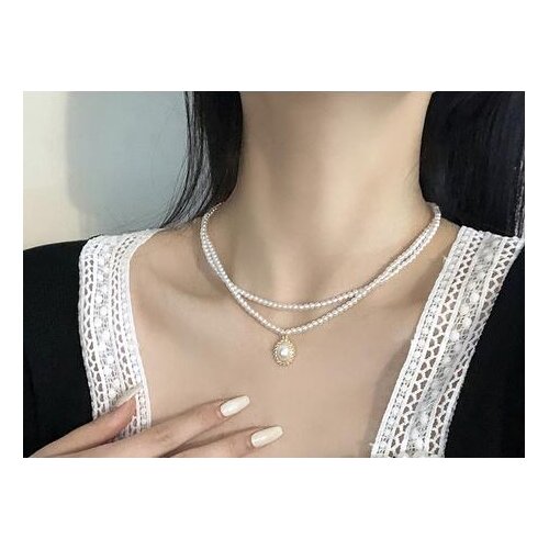 Women Gift word Love >>>>>RARE 2 ROWS 10-12MM WHITE AKOYA BAROQUE PEARL NECKLACE 17-18" mujer for -jewelry