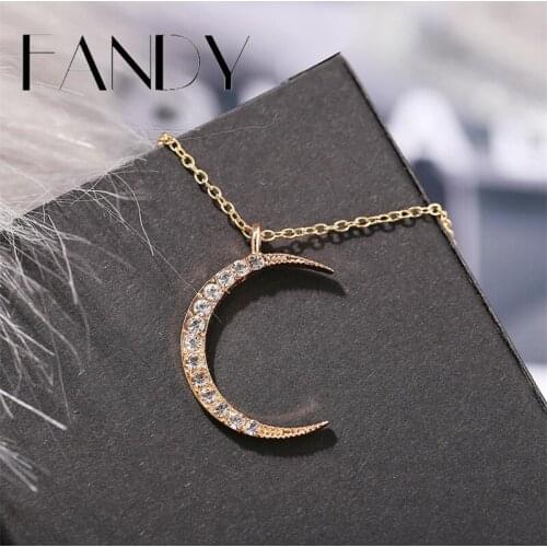 IF ME Charms Crystal Gold Pendant Necklaces For Women Girls Fashion Moon Star Sun Necklace 2020 Choker Jewelry Best Friend Gift