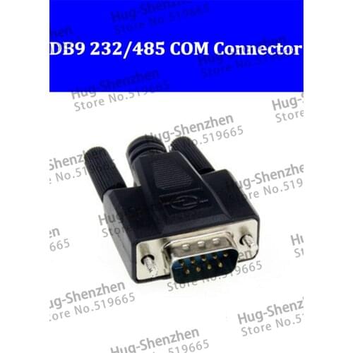 10pcs DB9 Pin Serial Male Plug Black Shell Plastic VGA COM connector 232/485 High Quality