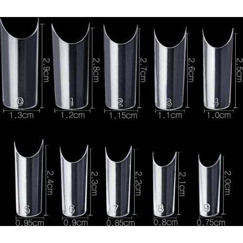 100 pcs C Shape Full Nail Tips Completely Curved Acrylic False Nail Art Tips For Salon Home DIY Accessories