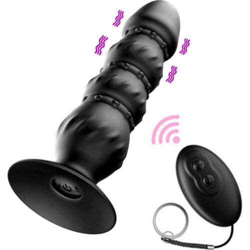 12 Speeds Wireless Remote Prostate Vibrator Anal Beads Dildo Vibrator Erotic Toy Vibrating Butt Plug Sex Toy for Women Men Gay