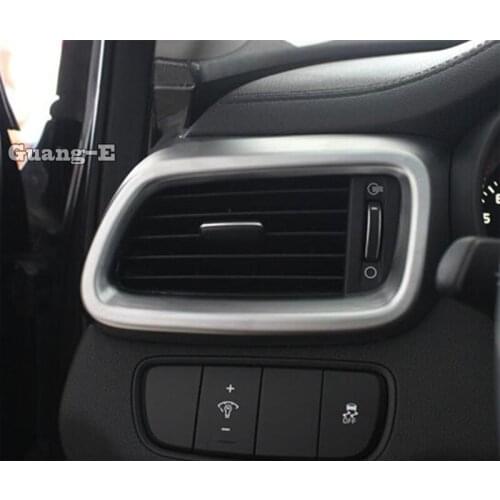 For Kia Sorento L 2015 2016 2017 Car Styling Switch Vent Outlet(Right+Left)Air Condition Panel Control Trim Frame Lamp 2pcs