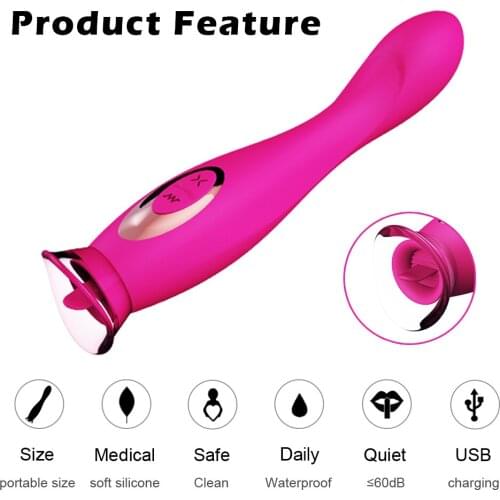 2 in 1 Invisible 7 Frequency G-Spot Tongue Vibrators Clit Licking Stimulator Adult anal Nipple Massager Vibrator Female Sex Toy