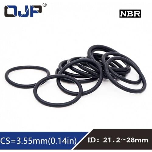 20PCS/lot Rubber Ring NBR Sealing O-Ring Nitrile CS3.55mm ID21.2/22.4/23.6/25/25.8/26.5/28mm Seal resistance Wear Gasket Washer