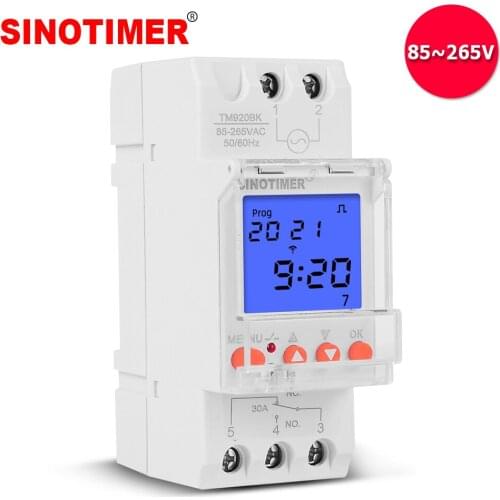 AC 85V to 265V Power Input Multifunction Timer Controller 30A with 10 Times Holidays Timer Setting
