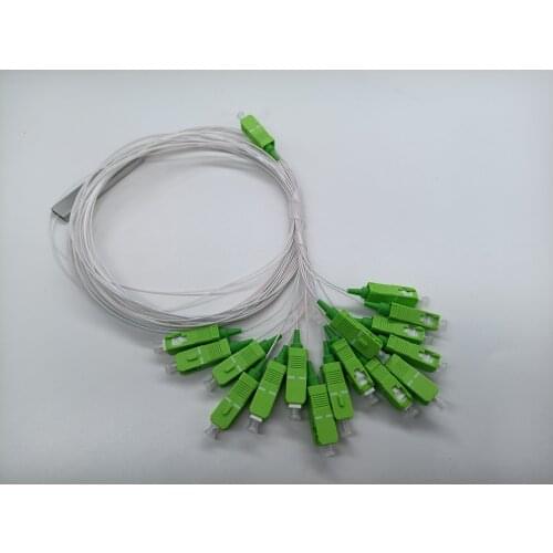 High quality Best price FTTH PLC Splitter 1X16 SC/APC SM 0.9mm G657A1 1m PVC Fiber Optic Splitter SC APC