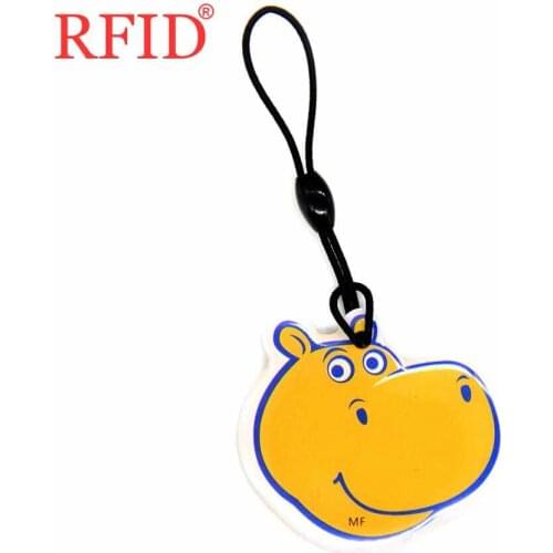 UID S50 1K RFID Tag Key fobs Changeable Mif 13.56MHz Rewritable Writable IC Card Cartoon Dropping Glue Keyfob Keychain 1pcs