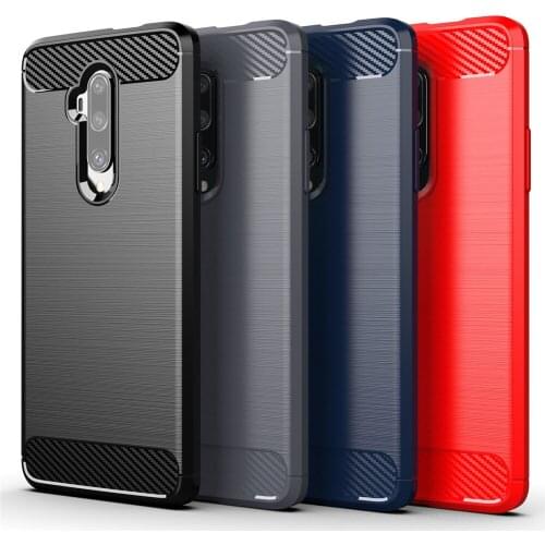 For OnePlus 7T Pro Case Luxury Carbon Fiber Skin Soft Silicone Cover Shockproof Case For OnePlus 7TPro 7 T OnePlus7T Phone Case