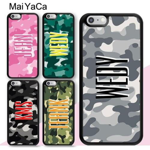 MaiYaCa Custom Camo Camouflage Monogram Case For iPhone 12 mini 11 Pro Max SE 2020 6S 7 8 Plus X XS Max XR 5S Back Cover