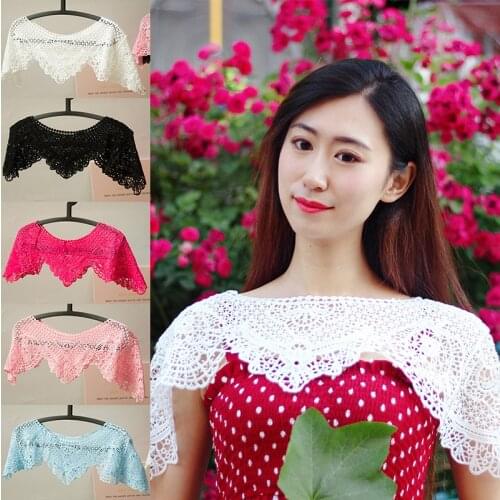 Flower Lace Neckline Fabric Clothing Sewing Accessories Hollow Lace Material Lace Collar Skirt Shawl Wedding Dress Supplies