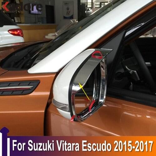 For Suzuki Vitara Escudo 2015 2016 2017 ABS Chrome Auto Side Door Rearview Mirror Sun Rain Visor Cover Decal Frame Car Styling