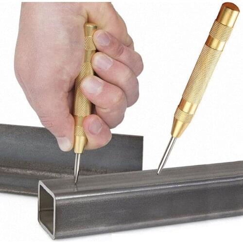 Hot 5'' Automatic Center Pin Punch Strike Spring Loaded Marking Holes Tool