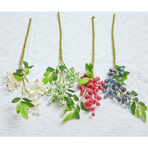 1pc Artificial Flower Anti-drop Wide Application Plastic Vivid Berry Shape Fake Flower for DIY Wedding Party Home Decor