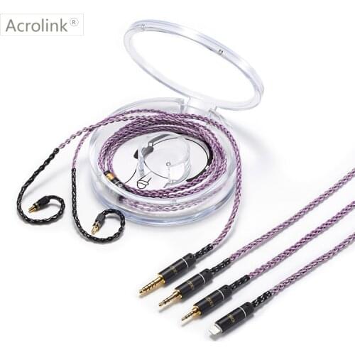 Acrolink 2.5/3.5/4.4mm/phone Silver mix copper Plated Earphone Upgrade Wire Headphone Cable LS50 LS70 LS200 LS300 E40 E50 A2DC