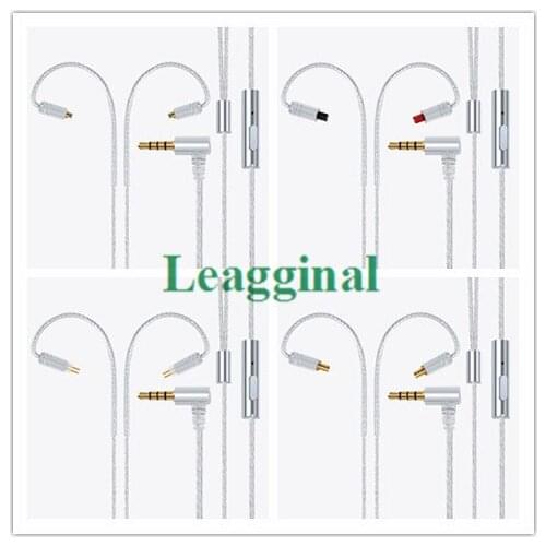 Diy earphone upgrade line IE80 SE535 0.78mm IM50 mmcx se215 A2DC silver plated headphone cable with mic