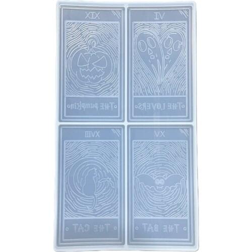 Cards Silicone Mold Jewelry Keychain Earrings Mold Handmade Decorative Accessories Pendants Halloween Cards Resin Mold