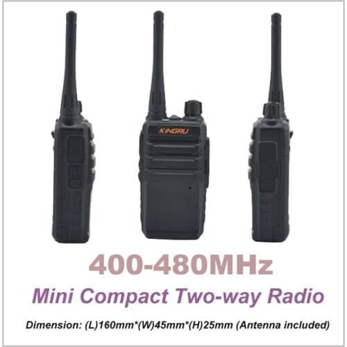 Compact Mini Walkie Talkie KINGRU Mini UHF 400-480MHz 16CH Scan Monitor Emergency Alarm Flashlight Two Way Radio