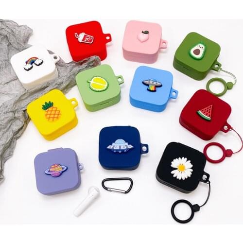 Cute Silicone Protective Earphone Case for Xiaomi Air 2 SE Cartoon Bluetooth Headphones Box For Xiaomi Earbuds Cover with Straps