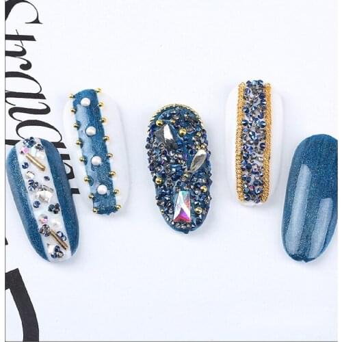 1.2-1.4mm Mini Crystal Nail Stones 3D Glass Micro Nail Art DIY Designs In Bottles AB Zircon Accessoire Rhinestones For Nail H