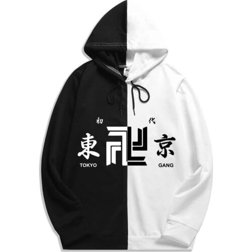 Fashion Summer Autumn Anime Tokyo Revengers Print Simplicity Loose Patchwork Thin Hoodies Pullover Sweatshirt Man Tops