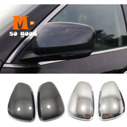 2pcs For Renault Kadjar Koleos Samsung QM6 2016 17 18 2019 Car Rearview Side door turning Mirror Cover trim frame ABS Carbon