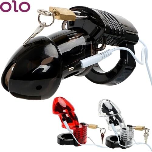 OLO Electric Shock Erotic Penis Cock Cage Medical Themed Toys Male Chastity Device Sex Toys for Men