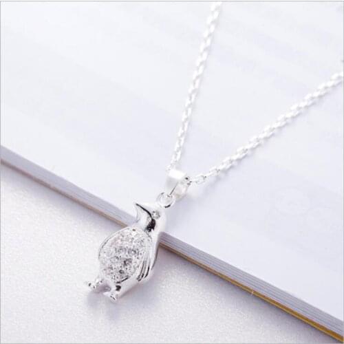 2019 New Arrival Cute Animal Jewelry Sweet Penguin Crystal Dolphins Temperament Exquisite Pendant Necklaces