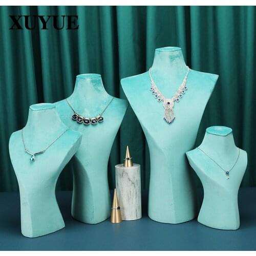 Manufacturer Necklace Model Display Stand Portrait Jewelry Stand Leather Velvet Jewelry Props Neck Jewelry Display Stand Spot