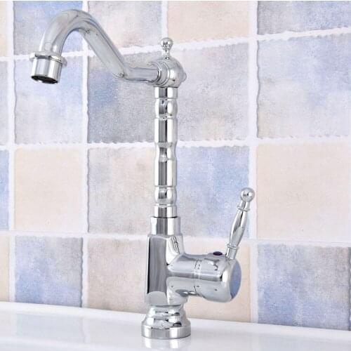Polished Chrome Kitchen faucets 360 Rotate Swivel Faucet Hot Cold Water Tap Mixer Kitchen Sink Faucet