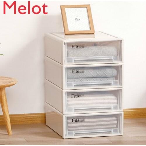 Transparent Plastic Drawer Storage Box Clothes Clothing Chest of Drawer Desktop Storage Box