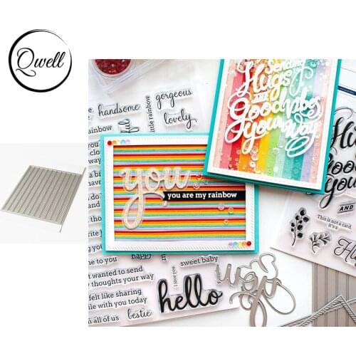 QWELL Vertical Stripe Frame Metal Cutting Dies Set for DIY Scrapbooking Craft Paper Cards Embossing Making Template 2020 New