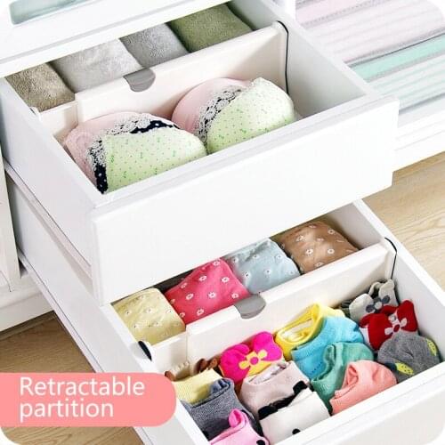 2021 Drawer Separator Adjustable Plastic DIY Grid Dividers Board Household Bedroom Kitchen Storage Organizer Space-saving Tools