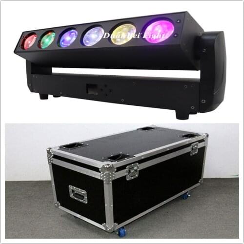With Flycase) 3lot dj pixel led bar moving head beam dmx wash zoom rgbw 4in1 moving light 6x40watt