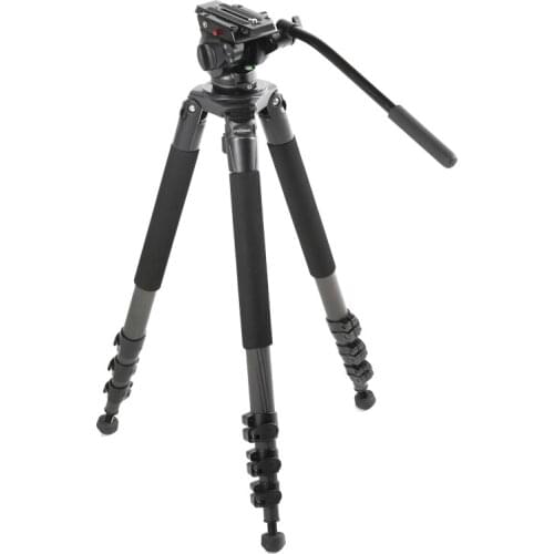 MTT702B Carbon Fiber Tripod for Camcorder/Video Camera/DSLR Tripod with Hydraulic Ball Head