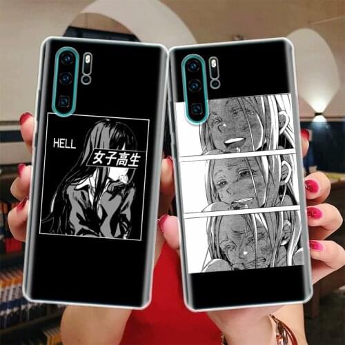 Sad Japanese Anime Aesthetic Silicon Phone Case For Huawei Honor 10 9 20 Lite Y5 Y6 Y7 Y9 9X 8X 8S 8A 7X 7A 7S Pro + 10i20i Coqu