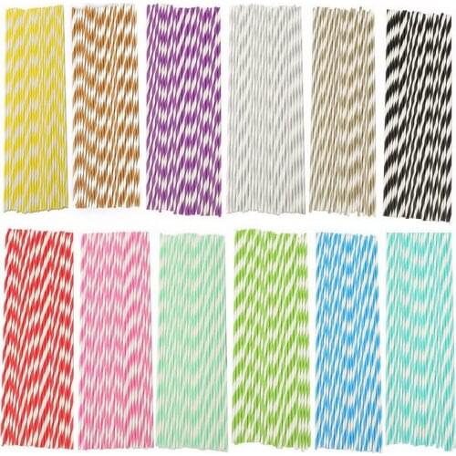 75pcs Paper Drinking Paper Straws wedding Birthday Party Decorations Kids Striped Polka Dot Biodegradable Striped Paper Straws
