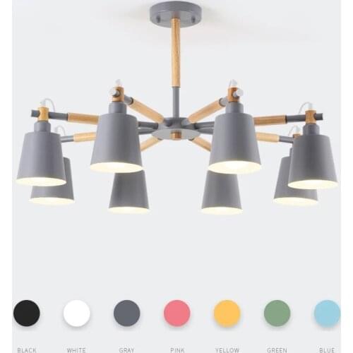 Postmodern minimalist macarons led restaurant chandelier Nordic personality home decor living room chandelier lighting E27 220V