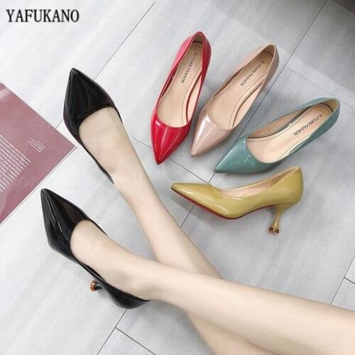 Pointed Toe Pumps Casual 6cm Thin Heel Shoes Women Professional Ladies Slip On Work Shoes Office Shoes Woman