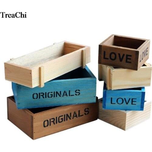 Vintage Wooden Tabletop Jewelry Jewelry Storage Box Creative Home Succulent Planter Wooden Box Jewelry Display